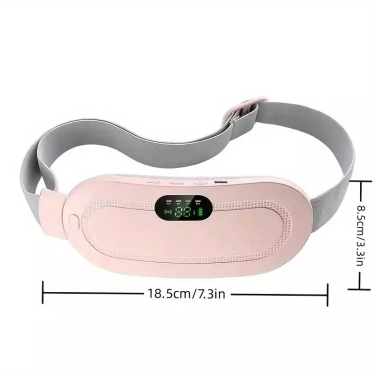 نشان دادن ابعاد طول و عرض کمربند حرارتی قاعدگی صورتی