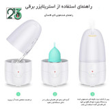 تصویر سه تا دستگاه استرلایزر که یکی با درب بسته و یکی در باز شده که کاپ روی آن است و دیگری با در نیمه باز