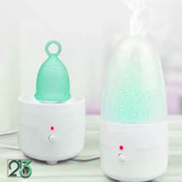 یک دستگاه استرلایزر با در بسته و کا سبز رنگ و یک استرلایزر با در باز و کاپ سبز داخلش