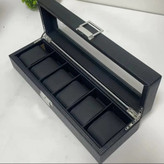 جعبه ساعت 6 تایی داخل مشکی با تو دوزی مشکی