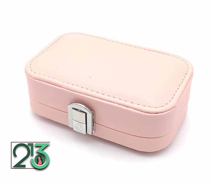 جعبه جواهرات مسافرتی 020 رنگ صورتی با در بسته