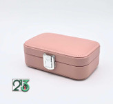 جعبه جواهرات مسافرتی 020 رنگ گلبهی با در بسته